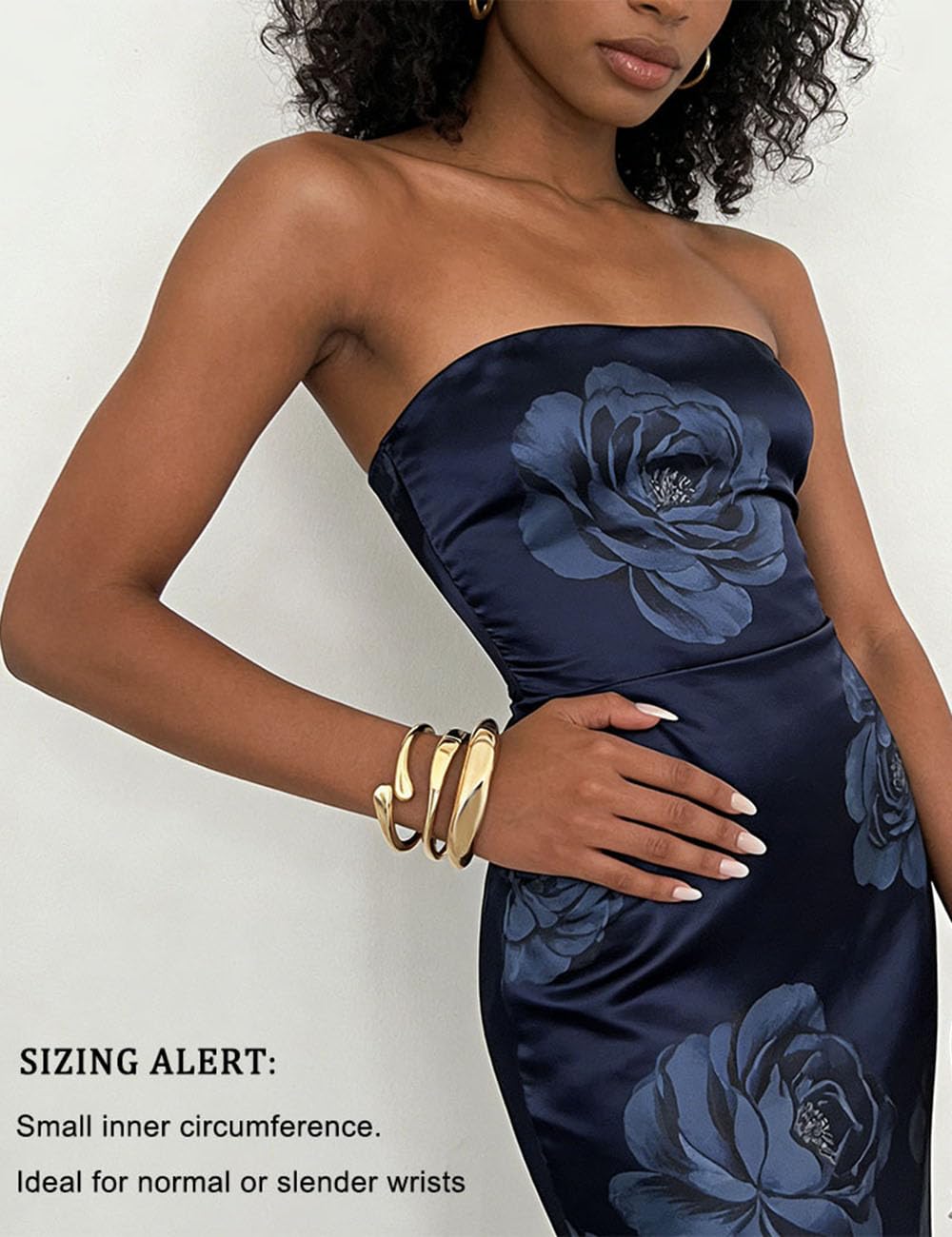 Chunky Gold Bangle Bracelets for Women, Dainty 14k Gold Plated Big Stackable Bangles Set, Trendy Statement Cuff Bracelet Stack Fashion Jewelry Gifts - Image 4