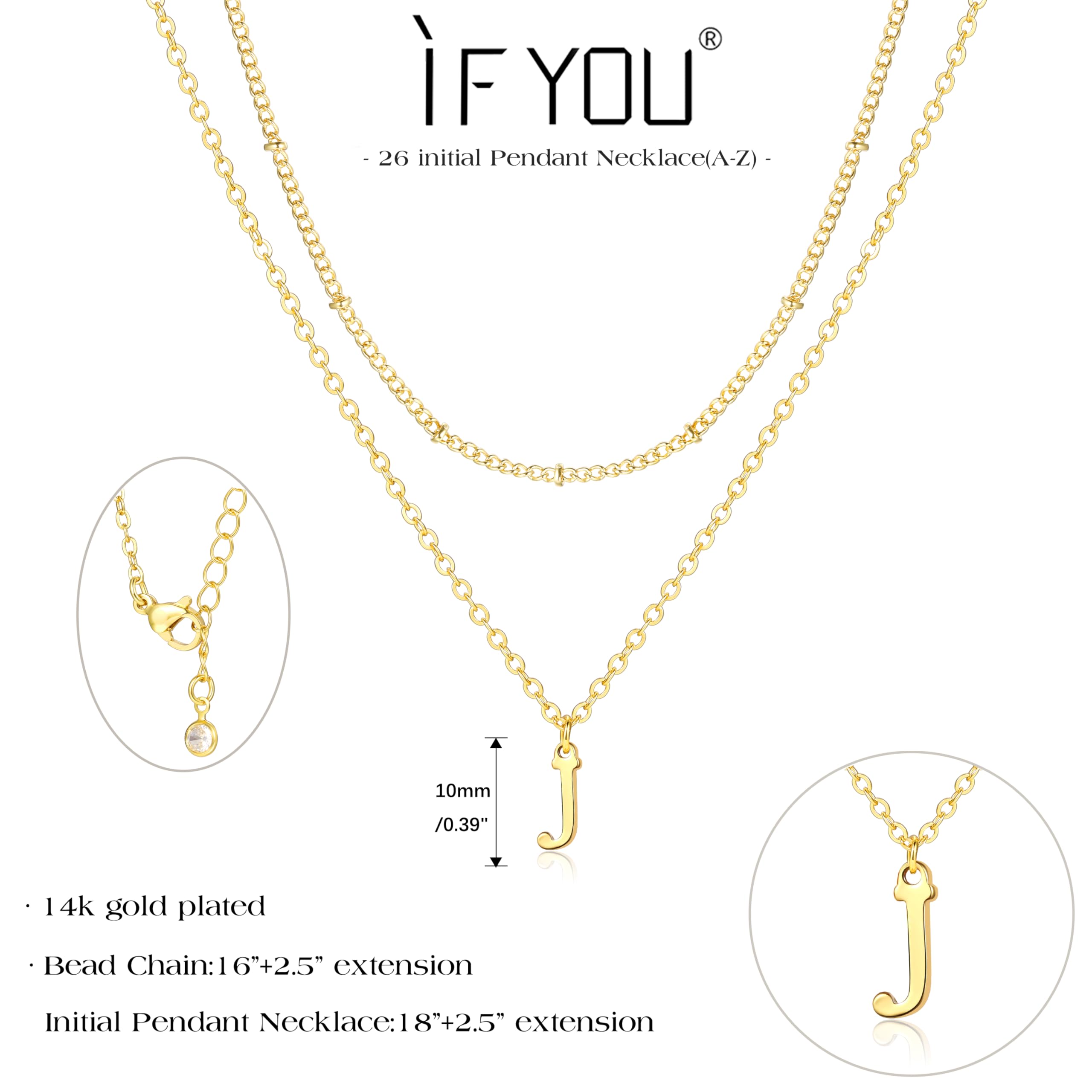 Gold Initial Necklaces for Women, 14K Gold Plated Letter Necklace Tiny A-Z Pendant Choker Cute Necklace Personalized Monogram, Dainty Gold Layered Initial Necklace Jewelry for Women Birthday Gifts - Image 3