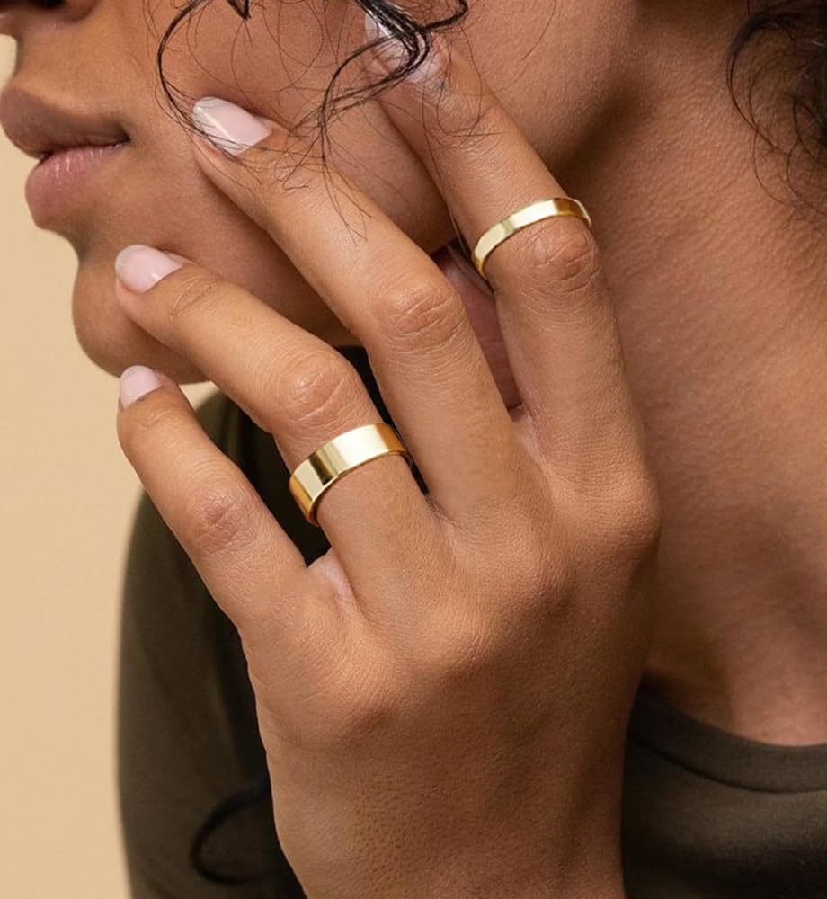 iF YOU Gold Rings for Women Non Tarnish, Dainty 14K Gold Plated Stackable Cubic Zirconia Knuckle Ring Set, Trendy Statement Promise Wedding Bands Stacking Engagement Rings Size 6 7 8 9 10 - Image 4