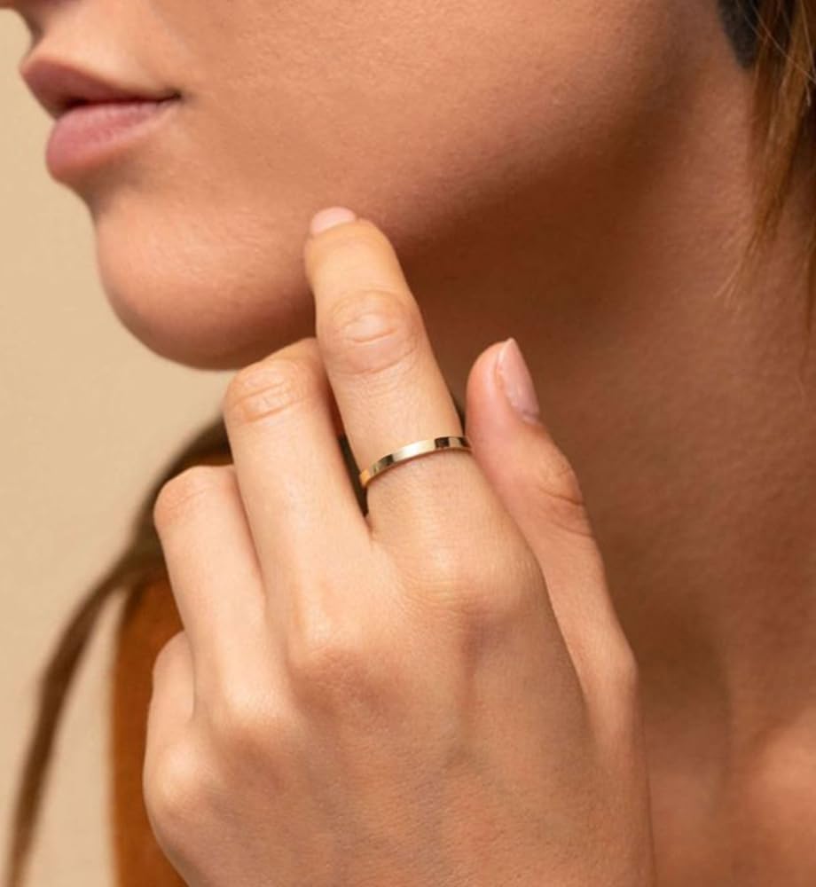 iF YOU Gold Rings for Women Non Tarnish, Trendy 14K Gold Plated Jewelry for Women Dainty Stackable Cubic Zirconia Knuckle Ring Set Statement Chunky Stacking Band Rings Size 5 6 7 8 9 - Image 4