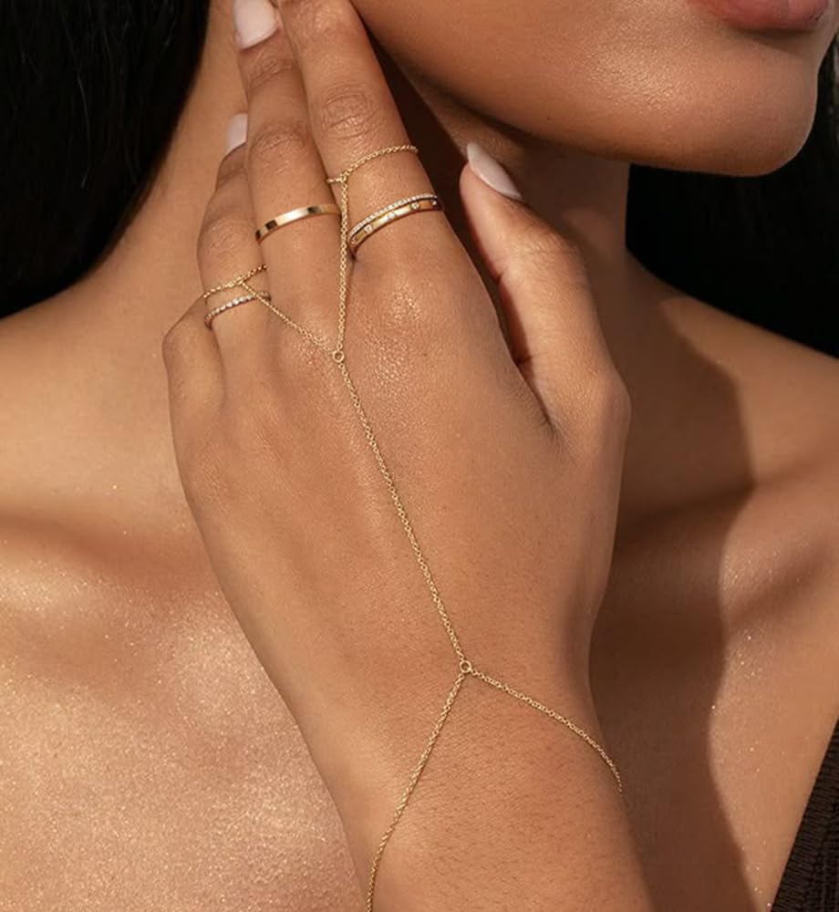 iF YOU Gold Rings for Women Non Tarnish, Trendy 14K Gold Plated Jewelry for Women Dainty Stackable Cubic Zirconia Knuckle Ring Set Statement Chunky Stacking Band Rings Size 5 6 7 8 9 - Image 7